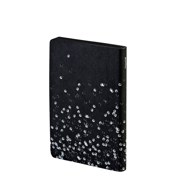 Nuuna, Notebook, Graphic S, Not ordinary S Genesis flex cover from smooth jeans label material, minidots pages, schwarz-weiß seitlich